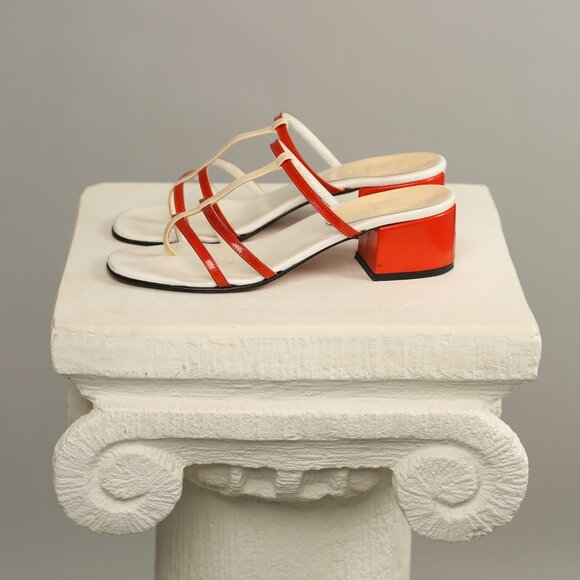 Rare GUCCI Orange-White Sandals - Picture 5 of 13